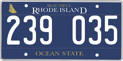 RI license plate 239035