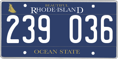 RI license plate 239036