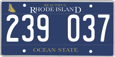 RI license plate 239037