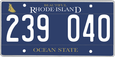 RI license plate 239040