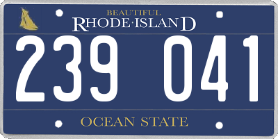 RI license plate 239041