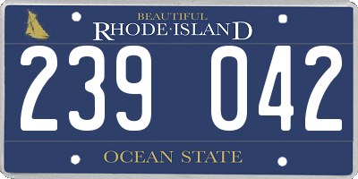 RI license plate 239042