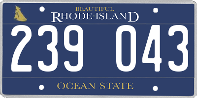 RI license plate 239043