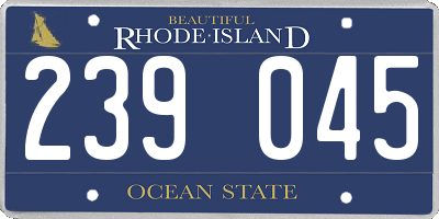 RI license plate 239045