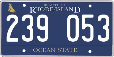 RI license plate 239053