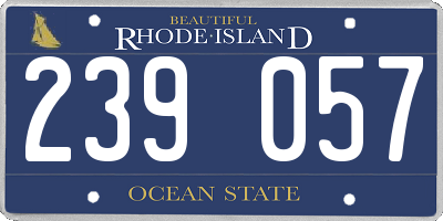 RI license plate 239057