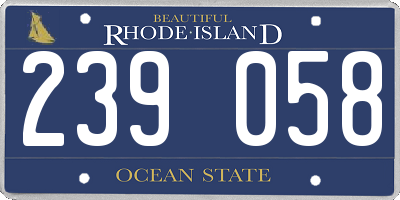 RI license plate 239058