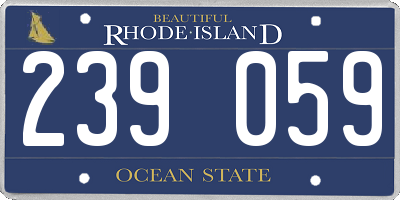 RI license plate 239059