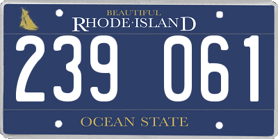 RI license plate 239061