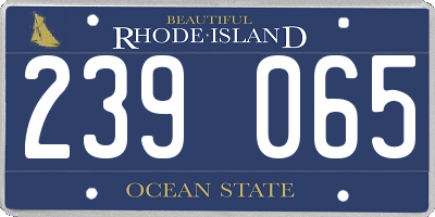 RI license plate 239065