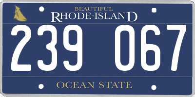 RI license plate 239067