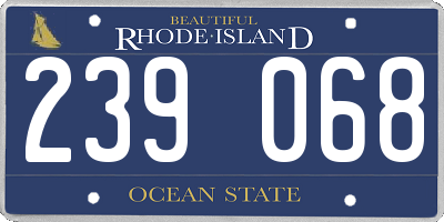 RI license plate 239068