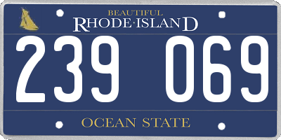 RI license plate 239069