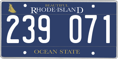 RI license plate 239071