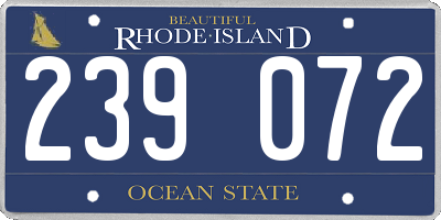 RI license plate 239072