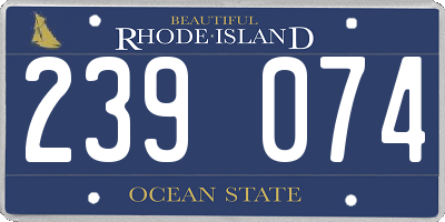 RI license plate 239074