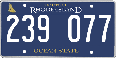 RI license plate 239077