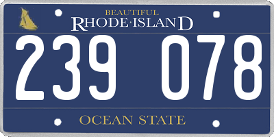 RI license plate 239078