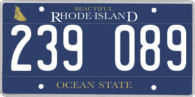 RI license plate 239089
