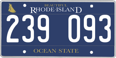 RI license plate 239093