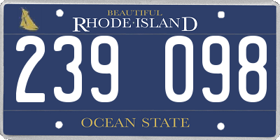 RI license plate 239098