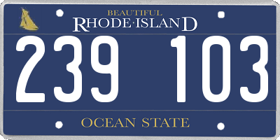 RI license plate 239103