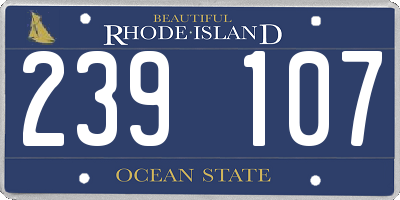 RI license plate 239107