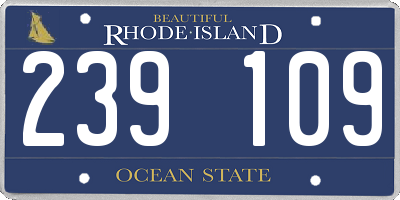 RI license plate 239109
