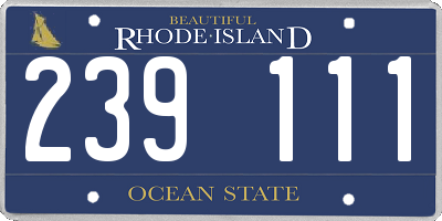 RI license plate 239111