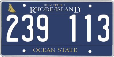 RI license plate 239113