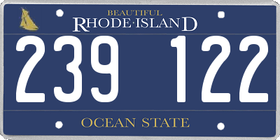 RI license plate 239122