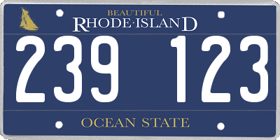 RI license plate 239123