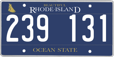 RI license plate 239131