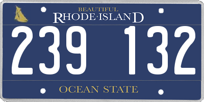 RI license plate 239132
