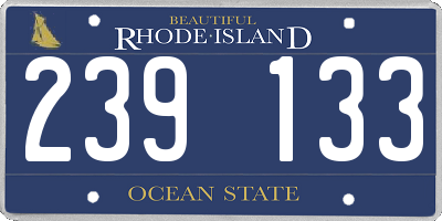 RI license plate 239133