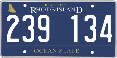 RI license plate 239134