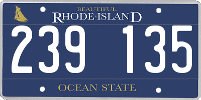 RI license plate 239135