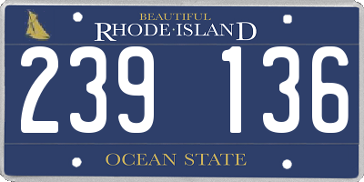 RI license plate 239136