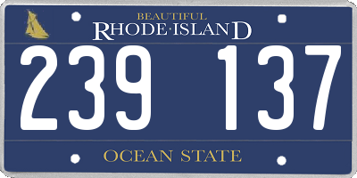 RI license plate 239137