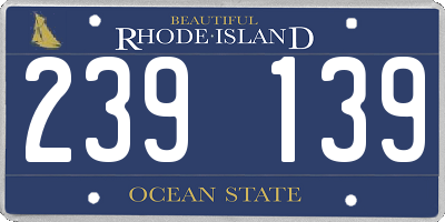 RI license plate 239139