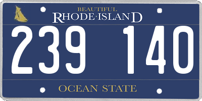RI license plate 239140