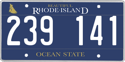 RI license plate 239141