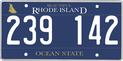 RI license plate 239142