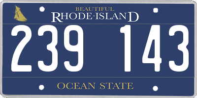 RI license plate 239143