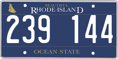 RI license plate 239144