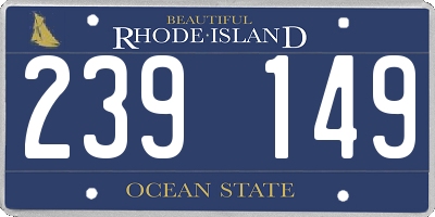 RI license plate 239149