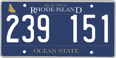 RI license plate 239151