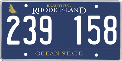 RI license plate 239158