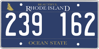 RI license plate 239162