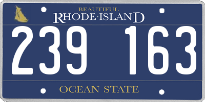 RI license plate 239163